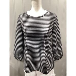 Womens Gingham Print Long Sleeve Top Casual Chic Style Blouse